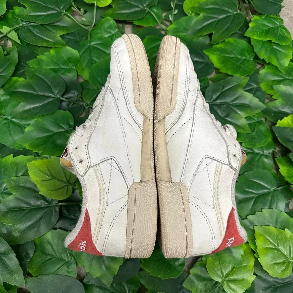 Reebok The Athlete's Shoe White Red Leather Sneakers